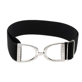 Ellany 2" Elastic Belt | Stirrup Buckle BLACK/SILVER