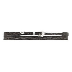 Basketweave Black Leather Hatband