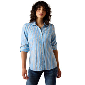 Ariat VentTEK LS Shirt Blissful Blue Stripe FRONT