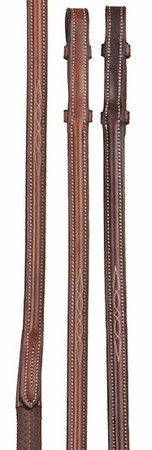 Bobby's English Tack Raised Fancy Stitch Rubber Reins