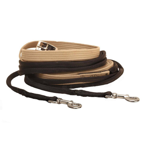 Tory Leather Web Driving Lines with Rolled Ends