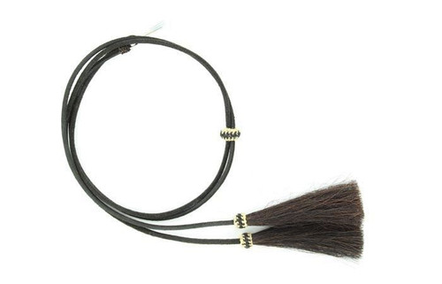 Leather with Horsehair Tassel Stampede String black