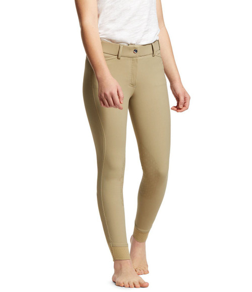 Ariat Girls Tri Factor EQ Grip KP Breeches Tan front