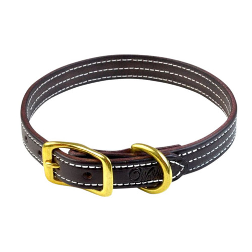 Walsh British Dog Collar Havana buckled
