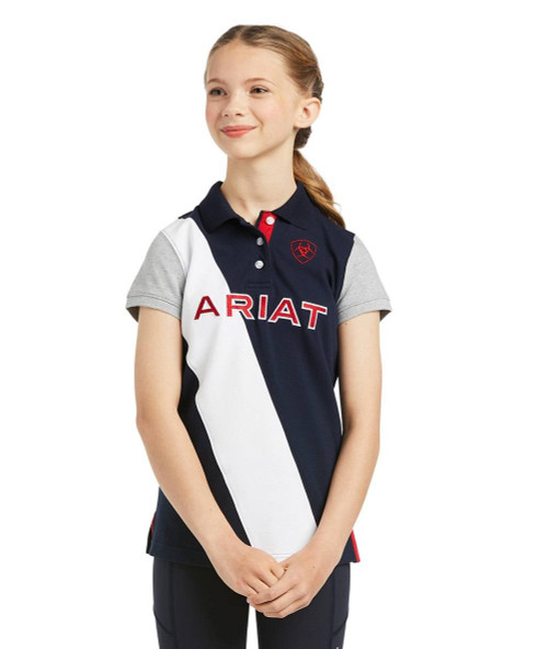 Ariat Girls Taryn Polo Team Navy front
