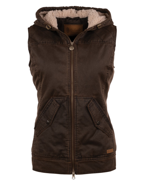 Outback Trading Heidi Hooded Vest BROWN front