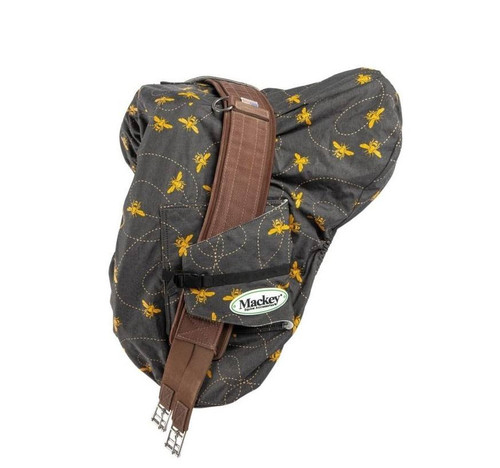 Bee Mine Saddle Cover on saddle with girth