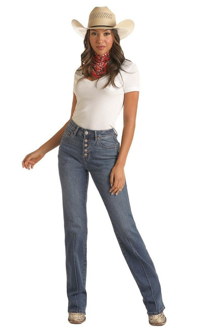 バートン　リッピー Rock & Roll Denim Horseshoe MR Bootcut Jeans- Ladies Jeans