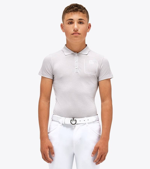 Cavalleria Toscana Kids Raceway Training Polo grey front