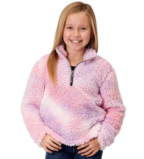 Roper Kids Fuzzy Fleece Pullover- Girls 
