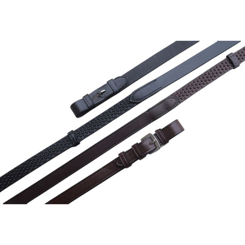 Black Oak Pebble Grip Reins w/ Stops BROWN, BLACK