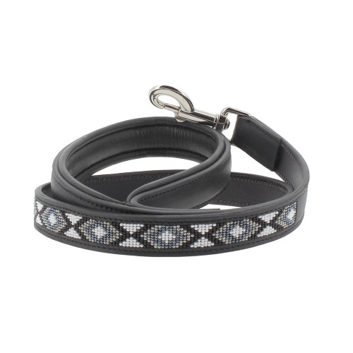 Penelope Pearl Leather Dog Leash BLACK