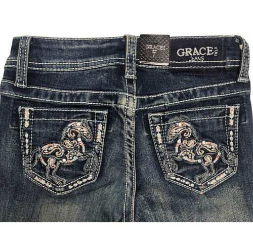 Grace in LA Easy Fit Horseshoe Pocket Jeans