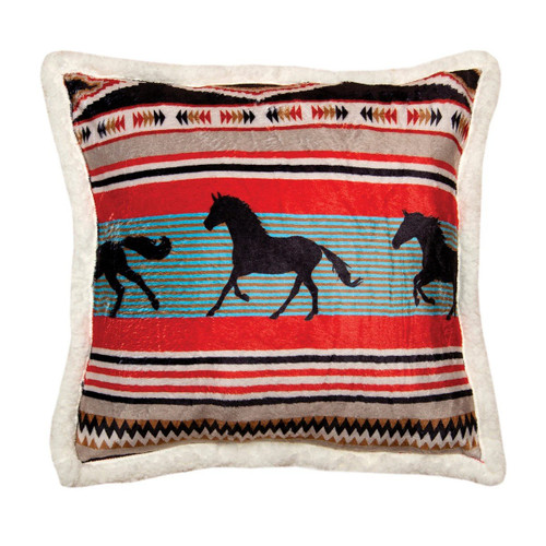 Wrangler Black Stallion Plush Sherpa Pillow