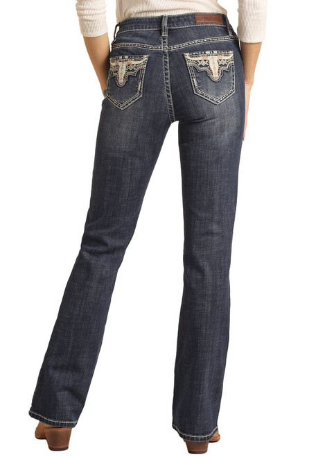 バートン　リッピー Rock & Roll Denim Horseshoe MR Bootcut Jeans- Ladies Jeans