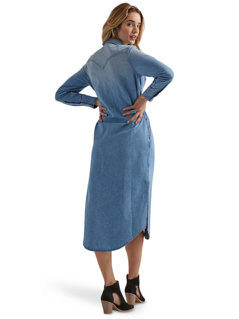 Buy Denim Dress Full Sleeve Embroidery 1826 New (Medium) Navy Blue at  Amazon.in