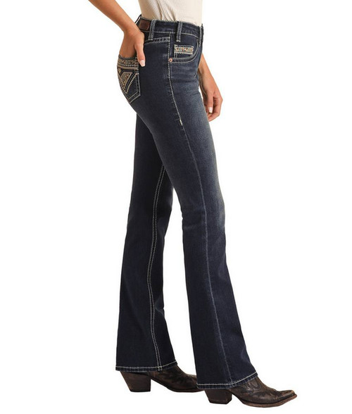 R&R Denim Embroidery Pocket Jeans SIDE