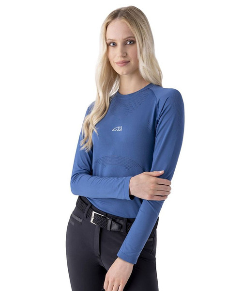 Equiline Cudik Seamless LS Shirt Indigo FRONT