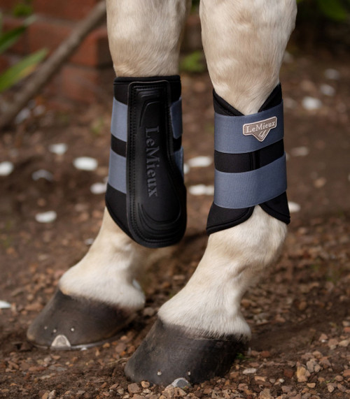 LeMieux Brushing Boot JAY BLUE in use