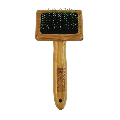 Bamboo Groom Soft Slicker Brush COMFORT TIP PINS