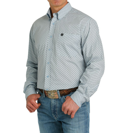 Men's Cinch Diamond Print LS Shirt SIDE