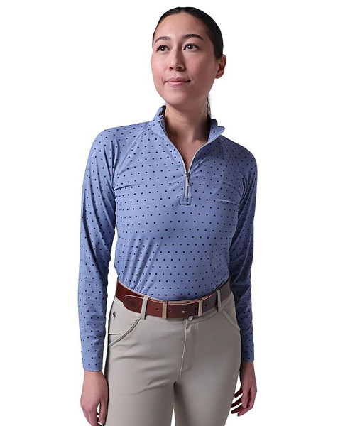 70 Degrees Scallop Collar Dot Sleeveless Sun Shirt- UV 1/4