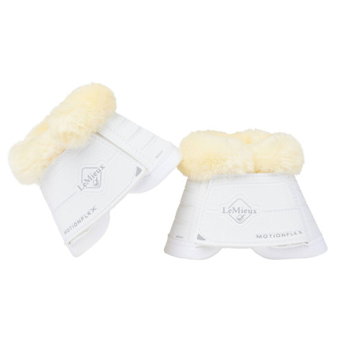 LeMieux Motionflex Fur Edge Overreach Boots WHITE PAIR