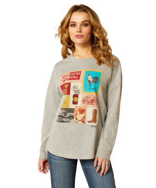 Ariat Cattle Call Oversized LS Tee