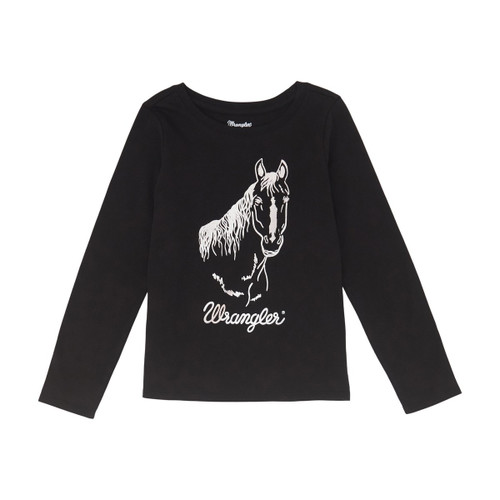 Kids Wrangler Metallic Horse LS Tee FRONT