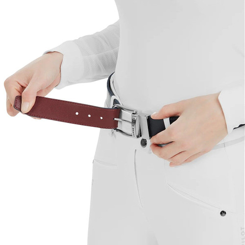 Horse Pilot Veggie Belt NAVY/BURGUNDY IN USE BURGUNDY