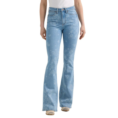 Wrangler Bailey High Rise Paisley Flare Jeans FRONT