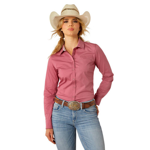 Ariat Kirby Stretch Rose Wine Shirt FRONT