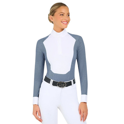 RJ Classics Liv Blue Petal Dots Show Shirt FRONT