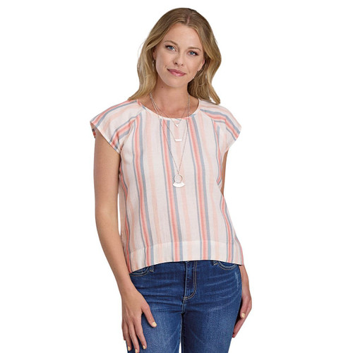 Roper Striped Raglan Cap Sleeve Blouse FRONT