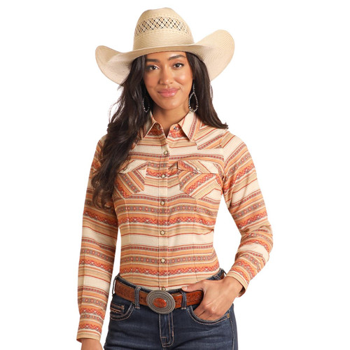 Panhandle Woven Stripe Snap Shirt FRONT