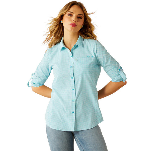 Ariat Stretch VentTEK Shirt Blue Check FRONT