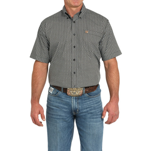 Men's Cinch Classic Fit Geo Print SS Shirt FRONT