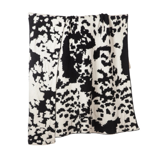 Wrangler Black & White Cow Stretchy Throw