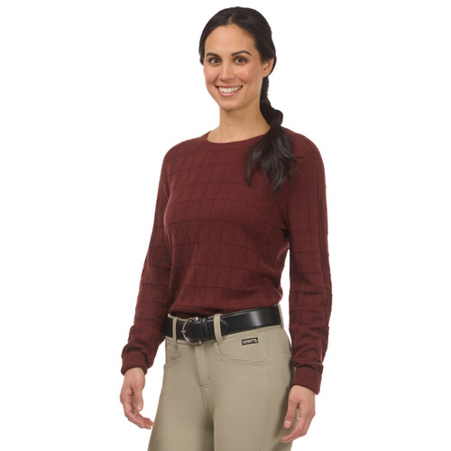 Kerrits Bit of Diamond Crew Neck Sweater AMBER SPICE FRONT