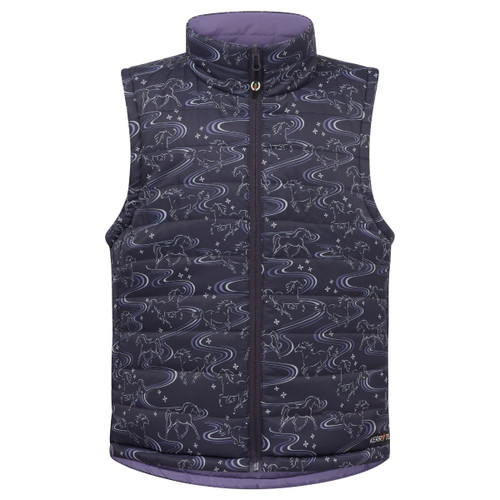 Kids Kerrits Ride the Wind Reversible Vest PLUM PRINT