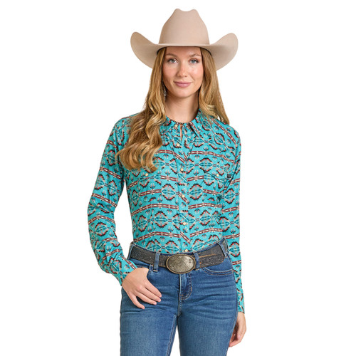 Rock & Roll Denim Tek Aztec LS Shirt FRONT