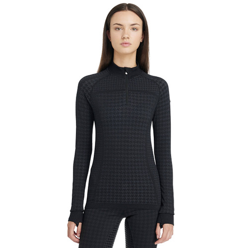 LeMieux Aspen Houndstooth Quarter Zip Top FRONT