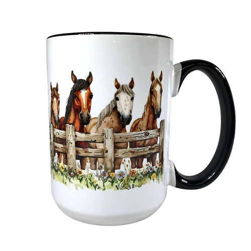 Horses at the Fence Mug SIDE 1