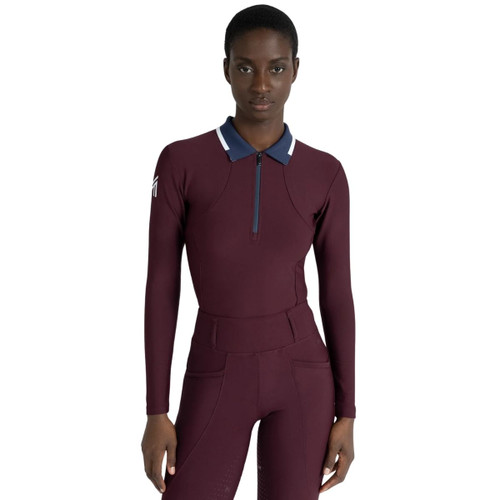 Maximilian Concept LS Polo Shirt BURGUNDY FRONT