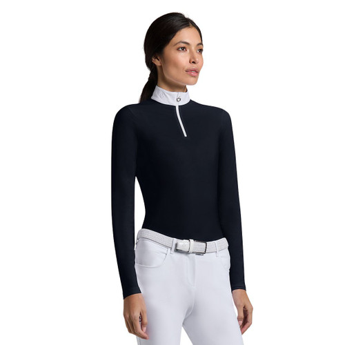 Cavalleria Toscana Warm Jersey Jacquard Back LS Competition Shirt FRONT