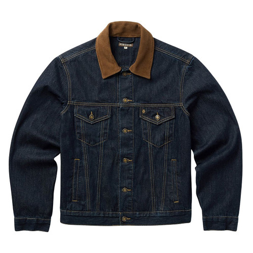 Stetson Suede Collar Raw Denim Jacket FRONT