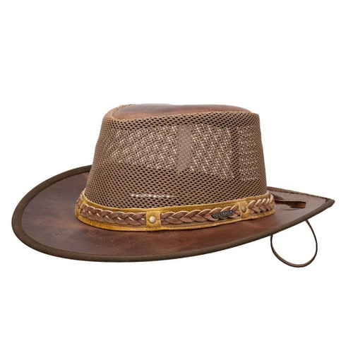Outback Wagga Wagga Mesh Leather Hat CRAZY HORSE