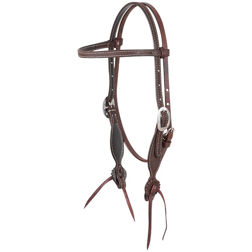 Martin Saddlery Roughout Rosette Brow Headstall