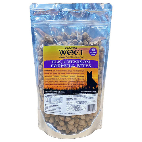 Zaniya Woci Elk + Venison Formula Bites 10 OZ FRONT