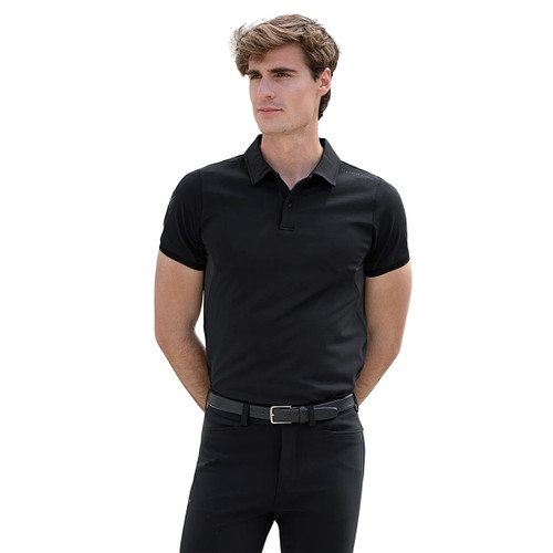 Maximilian Cross Short Sleeve Polo BLACK FRONT